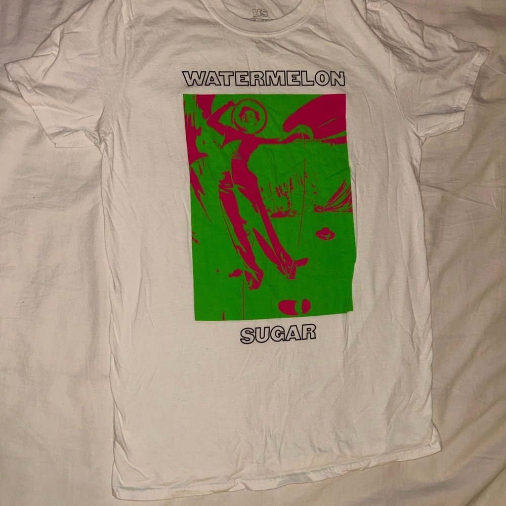 White Graphic T-Shirt with Watermelon Sugar Harry Styles 2020 drop Small